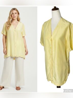 VINTAGE CHRISTIE & JILL 100% Silk Tunic Top